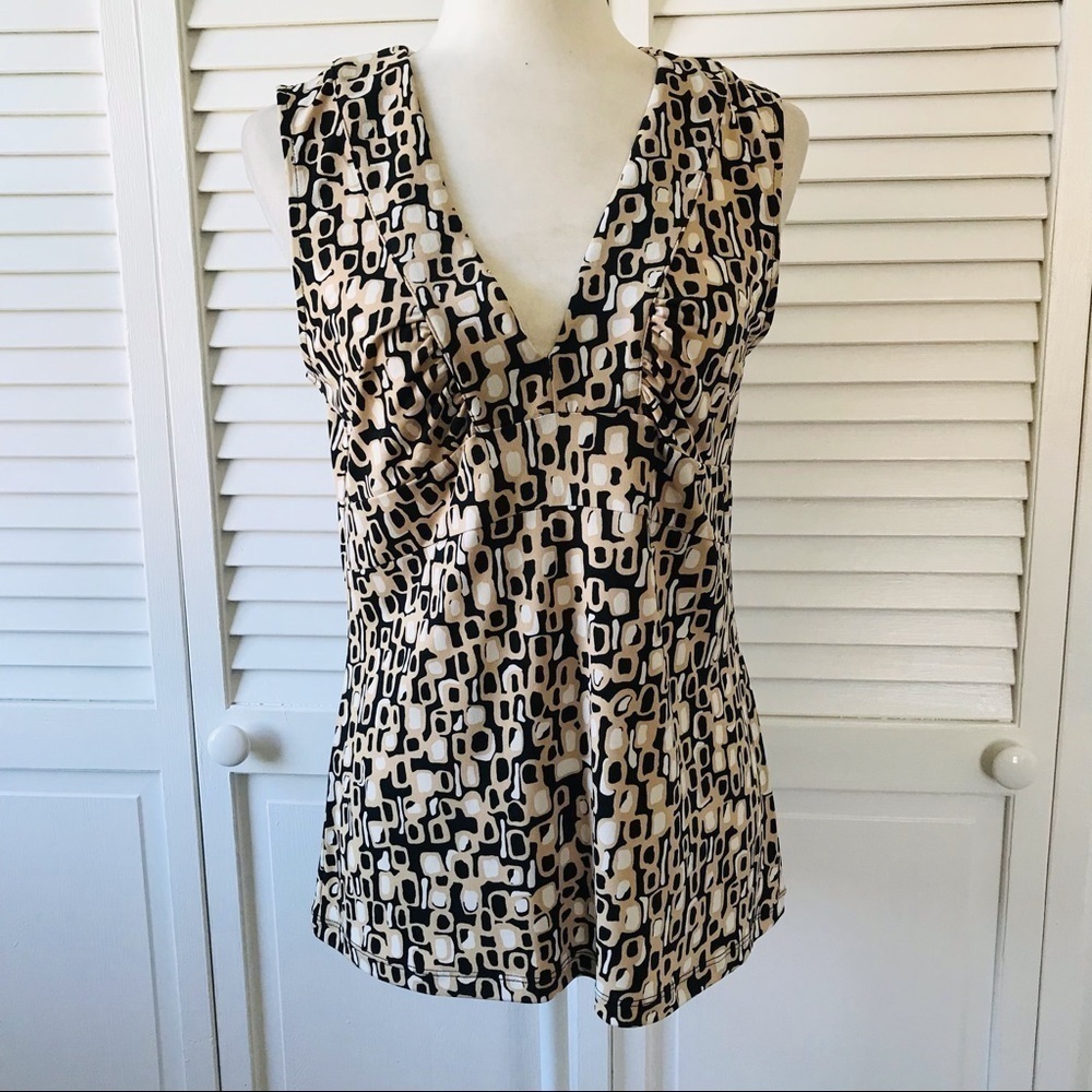 2/$25 AXCESS Beige Black Tank Top Shirt Size Medium